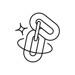 link building line icon with white background vector stock illustration