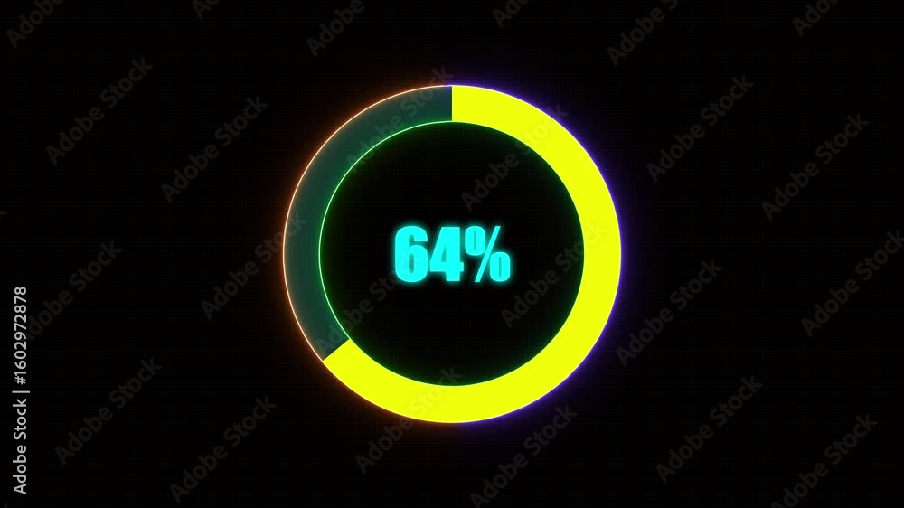 Poster 64% bar chart animation percentage diagrams modern animation design percentage circle 4k animation. 