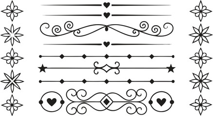legant Decorative Line Art Elements Various decorative text dividers set. .