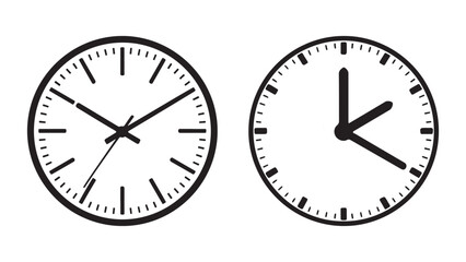 Vector illustration of two wall clocks. Modern digital clock design with customizable color options