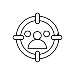 target audience line icon with white background vector stock illustration