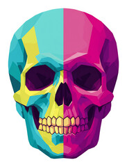 幾何学模様 カラフル ドクロ 頭蓋骨 アート