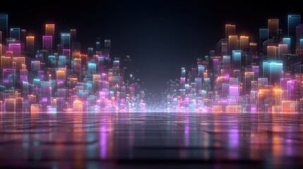 Fototapeta premium Abstract network grid with files and folders, futuristic software interface, digital document management system, store, search and organize documents, corporate business, paperless office