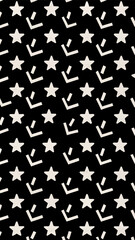 Celestial Harmony: A repeating pattern of luminous star forms against a sleek black expanse evokes a sense of wonder and the timeless beauty of the cosmos.