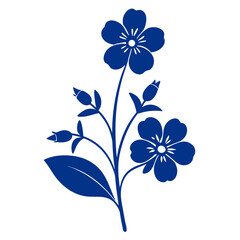 blue flowers on white background