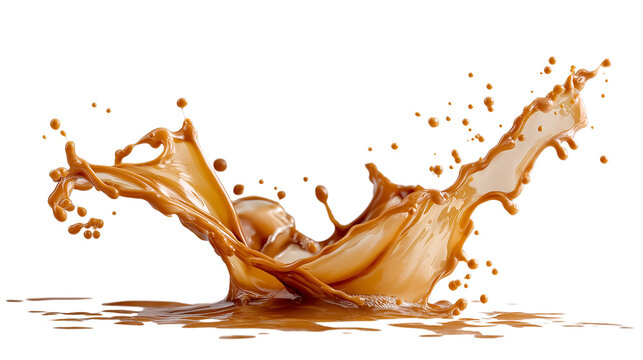 Caramel Splash Isolated on Transparent Background