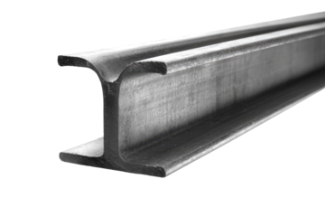 Close-up of a steel I-beam