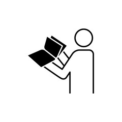 mandatory safety signs icon symbol only_read operation manual black and white color symbol only 