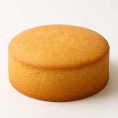 A simple and golden baked cake base isolated on white background