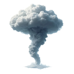 Intense tornado formation with dark clouds, png transparent background 