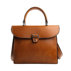 Leather handbag isolated on transparency background