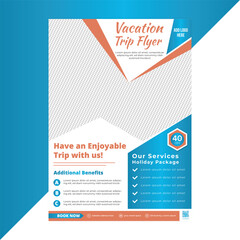 Scenic travel destination flyer template ideal for travel companies promoting nature-based tours, landscapes, and relaxing vacation experiences in an elegant, editable layout