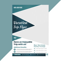 Modern minimal travel flyer template with elegant typography and whitespace-focused layout, ideal for clean, professional travel marketing in vector and editable format