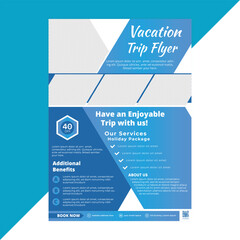 Group travel flyer template created for tour companies, school trips, or corporate vacations, with clean vector structure, ideal for multiple travelers and bulk packages