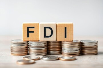 Blocks and Coins Representing FDI