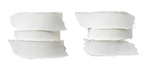 Two layered white textured strips
