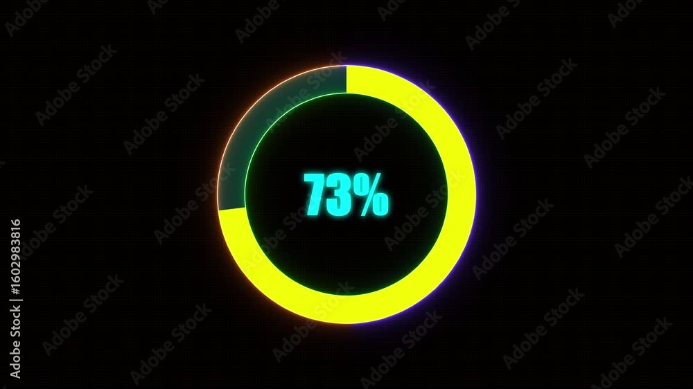 Poster 73% bar chart animation percentage diagrams modern animation design percentage circle 4k animation. 