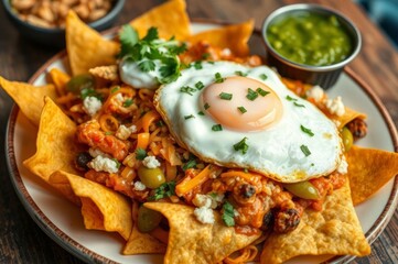 Delicious Mexican Chilaquiles Platter