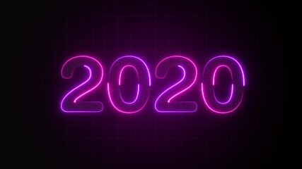 2020 neon line text animation. Glowing 2020 number text animation background. abstract year animation. 2020 text with screen effects of technological failures. Concept of counting years
- Powered by Adobe