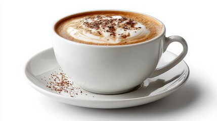 Fototapeta premium Cappuccino in White Cup and Saucer