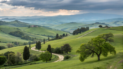Fototapeta premium hill-country---gentle-hills-and-valleys