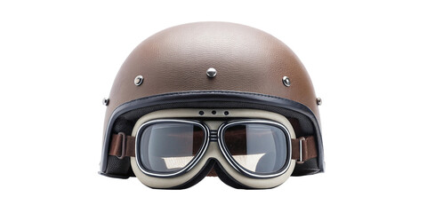 Vintage Half Motorcycle Helmet with Goggles - Transparent Background
Classic Retro Biker Helmet and Glasses Isolated on Transparent Background