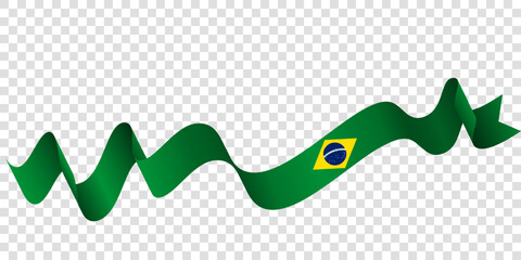 Waving brazil flag in transparent background for brazil independence day