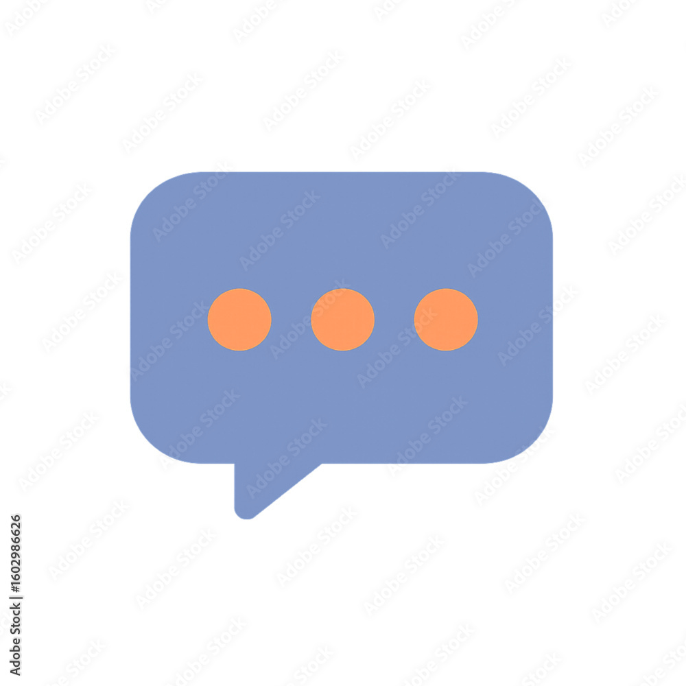 Poster speech bubble with three dots isolated on transparent background