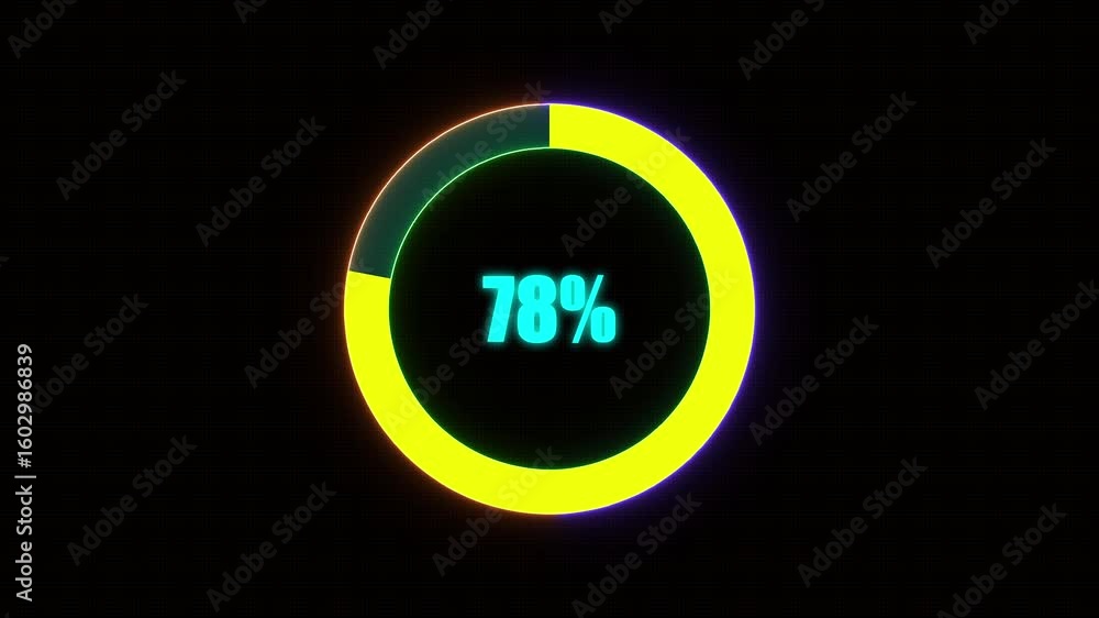 Poster 78% bar chart animation percentage diagrams modern animation design percentage circle 4k animation. 