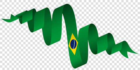 Brazil ribbon flag. waving brazil flag design in detached ribbon style