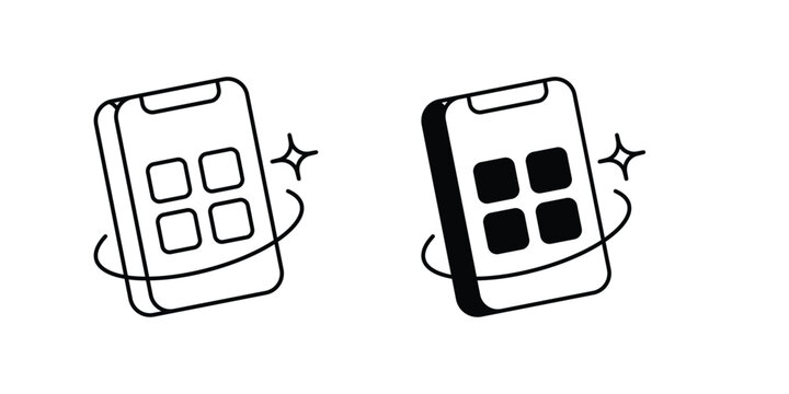 google ads set icon with white background vector stock illustration