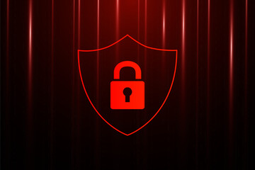 Cyber security technology concept , Shield With Keyhole icon , personal data , vector illustration.	
