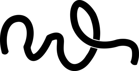 Abstract Black Waveform Design Element Swirling Thick Lines Organic Shape Graphic