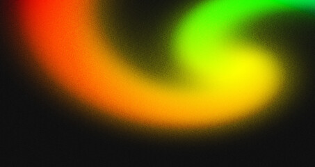 Blend of red, orange, yellow, and green glows