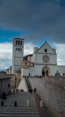 view of st. francis basilica in assisi in umbria