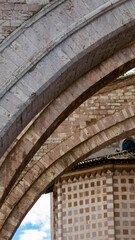 detail of santa chiara basilica in assisi in umbria
