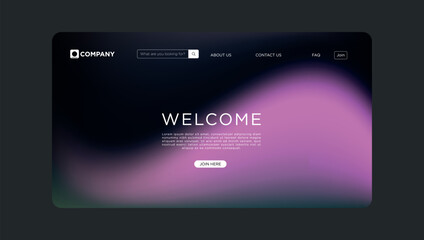 Modern website design with welcome message and sleek navigation for business or creative agency
