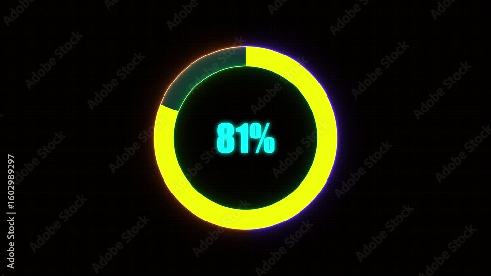 Poster 81% bar chart animation percentage diagrams modern animation design percentage circle 4k animation. 