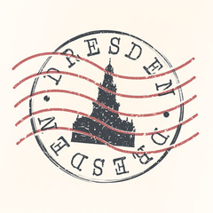 Dresden Germany Stamp Postal. Silhouette Seal. Passport Round Design. Vector Icon. Design Retro Travel. National Symbol.