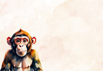 Monkey with copy space are for text 