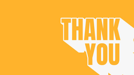 Thank you Retro speech bubble design in orange and white colour. Vector illustration