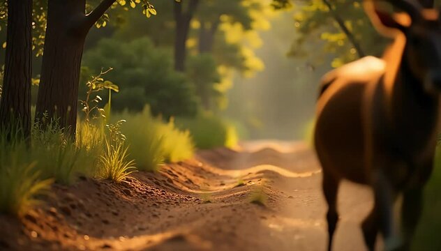 Okapi laughing with soft vocalizations