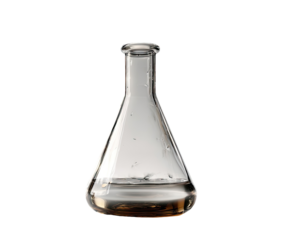 Clear flask with liquid inside