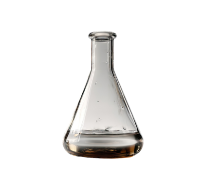 Clear flask with liquid inside