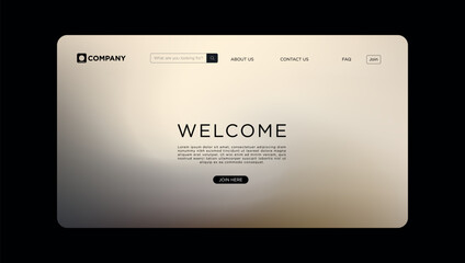 Modern website landing page design with welcome message for companies and businesses