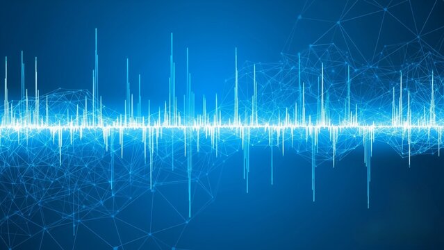 Creative Vector Background with Electric Blue Lines and Polygon Mesh