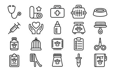 Naklejka premium Communication & Online Meeting Icon Set - Modern Vector Set for Global Connection, Remote Work, and Digital Collaboration