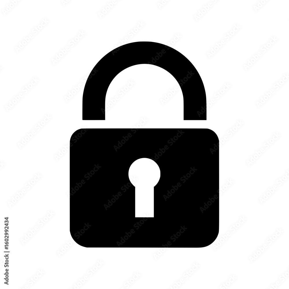 Poster black padlock icon a simple graphic for security and privacy isolated on white background suitable f