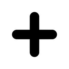 Obraz premium Bold black plus icon isolated on white background suitable for website or app interface design a simple vector graphic for various applications