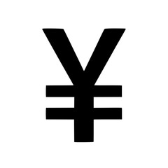 Obraz premium Bold black Yen currency symbol icon isolated on white background suitable for financial websites and applications